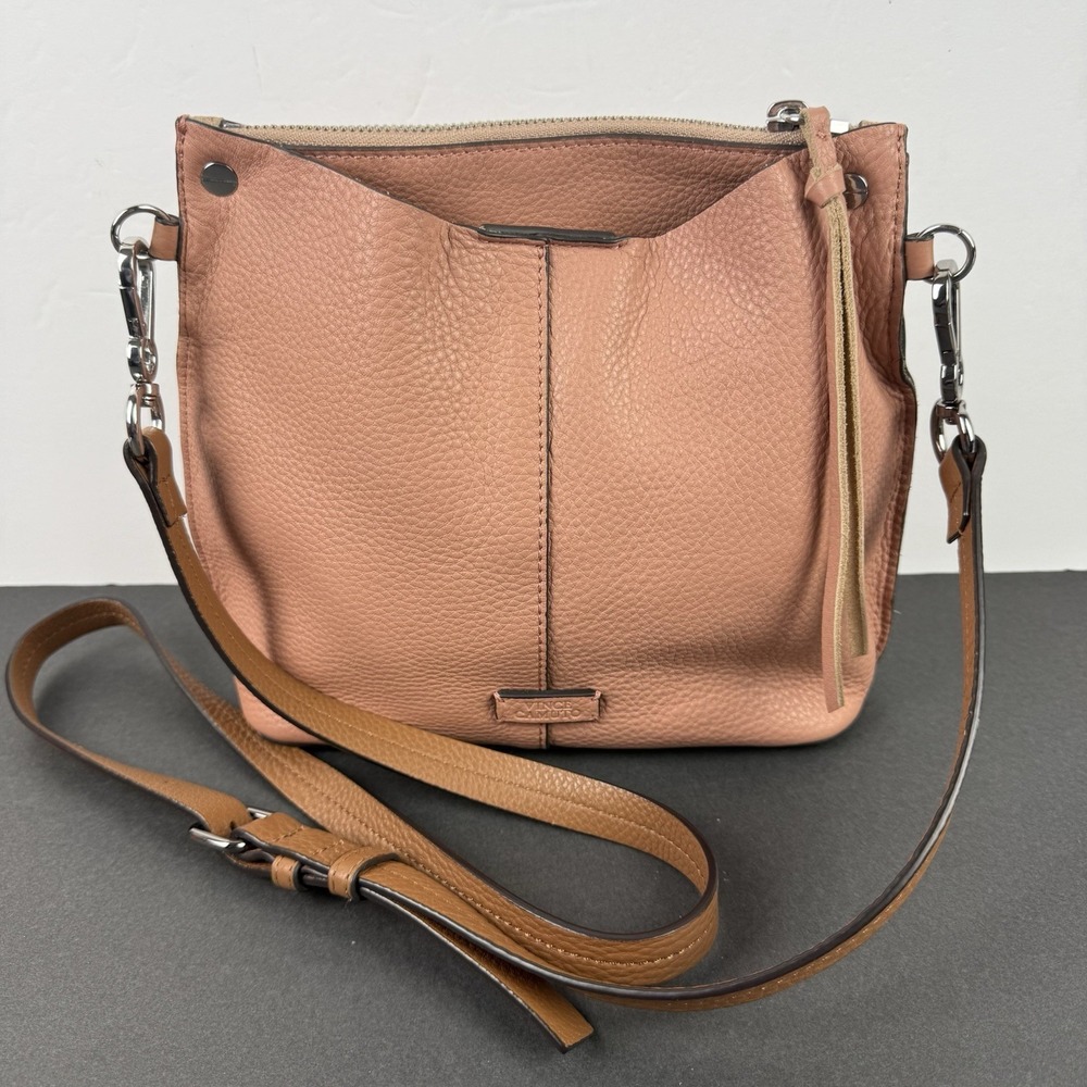 Vince Camuto Mayln Crossbody Bag Iced Rose Leather Handbag Purse Everyday